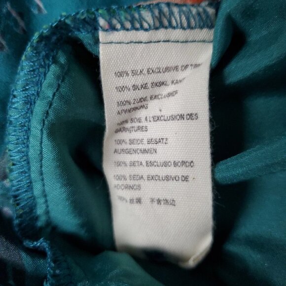 Johnny Was Zen Drapey Sleeveless Silk Floral Blouse - Picture 9 of 11